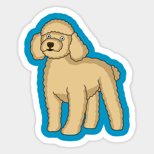 Happy brown poodle cartoon illustration Sticker